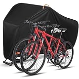 toptrek Fahrradabdeckung wasserdicht, Fahrradgarage 420D Oxford-Gewebe, Regenschutz Fahrrad für jedes Wetter, Fahrradschutzhülle mit Beutel, Fahrradplane 210×110×95cm fahrradabdeckung für 2