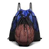 SAKEIOU Basketball-Umhängetaschen mit Kordelzug, Faltbarer Fußball-Rucksack für Jungen, Sporttasche, Sportsack mit doppelten tragbaren N