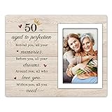 Pandasch Bilderrahmen zum 50. Geburtstag für Frauen und Männer, Holzgeschenke zum 50. Geburtstag – Geburtstags-Bilderrahmen für 10,2 x 15,2 cm Fotos, Happy 50th Birthday Geschenke für Frauen, Freund,