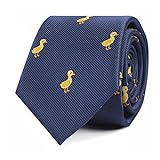 AUSCUFFLINKS Animal Ties | gewebte schmale Krawatten | Trauzeugen-Hochzeitskrawatten | Arbeitsbänder für Ihn, Ente, Reg