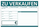 KFZ-Schilder ZU VERKAUFEN nass abwischbar, beidseitig bedruckt, für Auto Handel, Schnellversand (10)