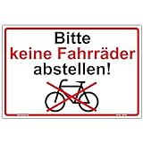 Schild'Bitte keine Fahrräder abstellen' Hinweisschild 210x140 mm stabile Aluminiumverbundplatte 3mm stark