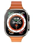 49mm DT8 Smart Watch wirless charging Serie DT8 NFC 2.0' Großen Bildschirm 49mm (GPS Track, Thermometer) für Männer und Frauen sport Smart Watch IP67 Leben wasserdicht, drahtlose Ladung. (Orange)