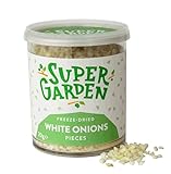 Gefriergetrocknete weiße Zwiebel – gefriergetrocknetes Gemüse – reine und köstliche weiße Zwiebel – ohne Konservierungsstoffe oder Zuckerzusatz – vegane weiße Zwiebel-Snacks von Super Garden (20 g)