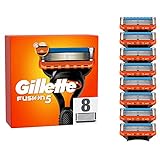 Gillette Fusion 5 Rasierklingen, 8 Ersatzklingen für Nassrasierer Herren mit 5-fach Kling
