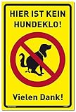 Schild Hier ist kein Hundeklo! gelb | stabiles Alu Schild mit UV-Schutz 20 x 30 cm | Hundehaufen, Hundetoilette | Dreifke®