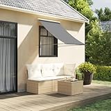Einziehbare Markise Anthrazit 150x150 cm Stoff und S