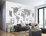 XLMING Wallpaperworld Karte Handgemalte Tv Kulisse 3D Heimdekorationwohnzimmer Schlafzimmer Wandbild 3D Tapete-300cm×210