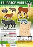 Laubsägevorlage Einheimische Wildtiere: Laubsägevorlage für sechs einheimische Wildtiere aus hochwertigem 3mm Pappelsp