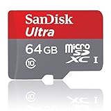 SanDisk Ultra Android microSDXC 64GB bis zu 80 MB/Sek, Class 10 Speicherkarte + SD-Adapter FF