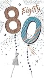 Glückwunschkarte zum 80. Geburtstag, Motiv: Luftballons, 80 Champagner, JGS746