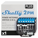 Shelly Plus 2PM | Wlan & Bluetooth 2 Kanäle Smart Relais Schalter mit Leistungsmessung | Hausautomation | Rolläden Fernsteuerung Alexa & Google Home Kompatibilität IOS Android App