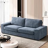 MEROUS 3 Sitzer Sofa, Couch Wohnzimmer, Polstersofa mit Breite Armlehnen 225cm L × 84cm B - Waschbare Kissen - Einfache Montage für Wohnungen/kleinen Raum - B
