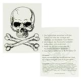 2 x Totenkopf Tattoos - Totenkopf mit Knochen Tattoo - Skull & Bones Tattoo (2)