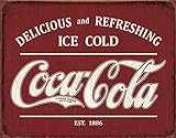 Desperate Enterprises Coca-Cola Blechschild Est 1886 - Nostalgische Vintage Metall Wanddekoration - Made in US