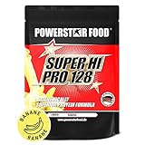 Powerstar SUPER HI PRO 128 | Mehrkomponenten Protein-Pulver Banana 1kg | Höchstmögliche Biologische Wertigkeit | Eiweiß-Pulver mit 80% Protein i.Tr. | Protein-Shake zum Muskelaufbau & Ab