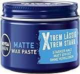 NIVEA MEN Matte Wax Paste (75 ml), Haarwachs für mühelos lässige Matt-Looks mit starkem Halt, mattes Haar Wax gibt Textur und Struk