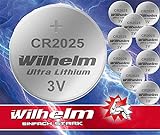 10 x Knopfzelle CR2025 Wilhelm Batterie Lithium 3V CR 2025 Industrieware…