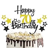 70 Geburtstag Tortendeko Happy 70 Birthday Cake Topper 70. Tortendeko 70th Kuchen Topper Glitzer Kuchendeko 70 Jahre Cupcake Toppers für 70 Geburtstag Party Dek