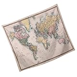 SOLUSTRE 1 Stück Gedruckte Wandteppiche Wohnkultur Tapisserie Weltkarte Strandtuch Wandteppich Mit Weltkartenmuster Weltkarte-wurfteppich R