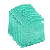 BybAgs Geschirrtücher Mikrofaser-Handtücher, waschbare Geschirrtücher, verdicktes Reinigungstuch for Familie, Schreibtisch, Küche, Hausarbeit, Geschenk Spülschwämme (Color : Green, Size : 9)