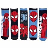United Labels Marvel Spiderman Socken für Jungen Sneaker Kindersocken Söckchen Mehrfarbig Bunt (5er Pack) (27-30)