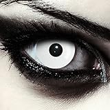 DESIGNLENSES, farbige weiße Halloween Hexen Kostüm Kontaktlinsen, 1 Paar/ 2x weiche Zombie Farblinsen ohne Stärke, Whiteout'
