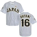 KYNKOW PARTYJERSEY Herren #16 Ohtani Hip Hop Kurzarm Japan Baseball Trikots Weiß Schwarz Nähte S-XXXL, Weiss/opulenter Garten, L