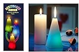 Luna24 simply great ideas... Regenbogenkerzen RUND 4 Stück mit Farbwechsel Deko Weihnachtskerzen kabellos, weihnachtsliche Kerzen mit Farbw