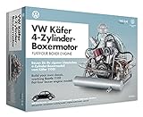 FRANZIS 67038 – Volkswagen VW Käfer Boxermotor, originalgetreuer Motorbausatz des 4-Zylinder Käfer 1100 Motors im Maßstab 1:4, inkl. Soundmodul, Anleitung und 100-seitigem Begleitb