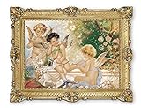 Lnxp Wunderschönes Gemälde 90x70 cm Künstler; Carpar *3 Engel Himmlische Spiele * Bild Bilder Barock Rahmen Antik Repro R