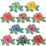 Joez Wonderful 20 Stück 3D Rose Blume bestickte Aufnäher, Blumenapplikation Verzierungen, Nähen Flicken für Kleidung, Taschen, Jacken, Jeans, Kleider, Hüte, DIY Handwerk Dek