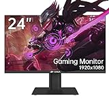 CRUA Gaming Monitor 24 Zoll FHD 165Hz 1ms,144HZ 1080P PC-Monitor, Computermonitor, unterstützt Freisynchron, 100% sRGB-Farbumfang, Augen-Schutz, DP, HDMI, Schw