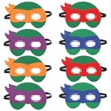 UZSXHJ Turtle Party-Masken Für Kinder,8Pcs Kindermaske Halloween Rollenspiel, Partymaske, Geeignet Für Weihnachten Geburtstag Geschenk Weihnachten Halloween Geburtstag