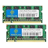 Rasalas PC2-5300 DDR2 667 DDR2 4GB Kit (2x2GB) DDR2 PC2-5300 DDR2 Sodimm PC2-5300S 1.8V CL5 RAM Memory Modules for Intel, MAC, AMD System Notebook Laptop