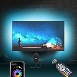 Mexllex Led TV Hintergrundbeleuchtung 55 bis 75 zoll,Smart Led App Steuerbar 5050 led backlight,USB Led Beleuchtung Hintergrundbeleuchtung F