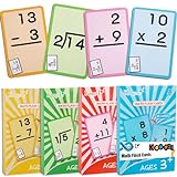 Koogel 144PCS Math Flash Cards, Addition Subtraction Division Multiplikation Flash Cards Math Flashcards Set for Kids Ages 4-8 Class Homeschool Early E