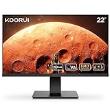 KOORUI 22 Zoll Gaming Monitor mit integrierten Lautsprechern, 100Hz, 1080p Bildschirm Aufhängbar, Rahmenlos, HDMI, Neigungsverstellbar, Augenpflege, VESA-Wandmontage Schw