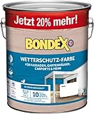 Bondex Wetterschutz Farbe Weiß 3 L für 27 m² | Extreme Deckkraft | Hervorragende Witterungsbeständigkeit | seidenglänzend | Wetterschutzfarbe | Holzfarb