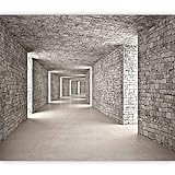 murando Fototapete 3D Tunnel 350x256 cm Vlies Tapeten Wandtapete XXL Moderne Wanddeko Design Wand Dekoration Wohnzimmer Schlafzimmer Büro Flur Mauer Ziegel d-B-0332