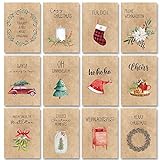 Weihnachtskarten Set (32 Stück) mit unterschiedlichen Motiven - A6, für Weihnachten - Eine Christmas Postkarte für jeden deiner Liebsten - Coole Weihnachtspostkarten mit und ohne Sprü