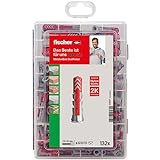 fischer Meister-Box DuoPower, Dübelbox mit 132 Dübeln (60 Stk. 6 x 30, 60 Stk. 8 x 40, 12 Stk. 10 x 50), Universaldübel, praktisches Set, Dübelkiste für Heimwerker & Profis, ohne Schraub