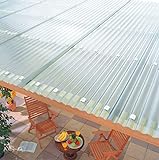 Terrassendach Terrassenüberdachung Carport Komplettset Acrylglas Sinus 76/18 3mm Wabenstruktur Farblos Profilplatten Tiefe:6000mm|Breite:6925