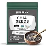 SPICE TRAIN, Chia-Samen mit Omega3 (500 g) rohen Chia-Samen aus Indien, wiederverschließbarer Druckverschlussbeutel, schwarze Chia-Samen für Lebensmittel, reich an Fasern, Chia-Samen für S
