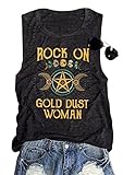 Vintage Rock Musik Tank Tops Frauen Country Musik Shirts Tanks Retro Grafik Konzertband Ärmelloses Shirt Top, Gold, M