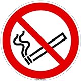 Brandengel® Hochwertiges Schild Rauchen Verboten Symbol Schild Folie selbstklebend 200 x 200 mm + UV Schutz Warnzeichen auch f.Außen Verbotszeichen Rauchen Nicht erlaub Zigaretten nicht ISO 7010 /P002