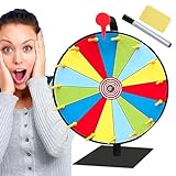 BONDIJ Spinning Prize Wheel, Turntable Wheel Spinner Color Wheel of Fortune,Turntable Color 15 Slots Heavy Duty Tabletop Roulette Spinner for Trade Show, Fortune Spinning Game C