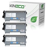 Kineco 3 Toner kompatibel für Brother TN2010 TN-2010 für Brother DCP-7055 W, DCP-7057, HL-2130 R, HL-2132 R, HL-2135 W - Schwarz je 3.000 S