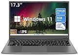 SGIN Laptop17,3 Zoll，8 GB RAM 256 GB SSD Laptop, Celeron Quad-Core Up to 2,8 GHz, 1920 x 1080, 2,4/5,0 G WLAN, 5000 mAh, erweiterbarer Speicher 512 GB TF