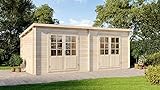 Alpholz Gartenhaus Maria Twin aus Massiv-Holz | Gerätehaus mit 28 mm Wandstärke | Garten Holzhaus inklusive Montagematerial | Geräteschuppen Größe: 598 x 250 cm |
